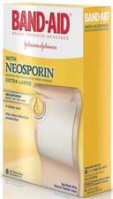 Band Aid Extra Large Antibiotic Adhesive Bandage, 8 count per pack -- 24 per case.