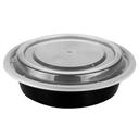 CTC 32 Ounce Round Black Base with Clear Lid Takeout Container, 150 count