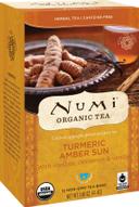 Numi Organic Amber Sun Turmeric Tea, 12 tea bags per pack -- 6 per case.