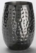 American Metalcraft Stainless Steel Black Hammered Mirror Finish Double Wall Mule Cup, 14 Ounce