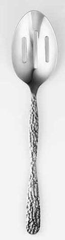 American Metalcraft Stainless Steel Hammered Finish Slotted Spoon, 10 inch Length