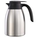 Service Ideas Flow Control Brushed Stainless and Black Vacuum Insulated Carafe, 1.2 Liter Capacity