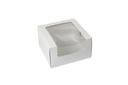 Boxit Windowed White Lock Corner One Piece Cupcake Box, 7 x 7 x 4 inch -- 100 per case.