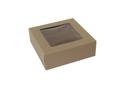 Boxit Windowed One Piece Kraft Bakery Box, 9 x 9 x 3 inch -- 200 per case.