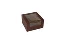 Boxit Windowed Chocolate Lock Corner One Piece Cupcake Box, 7 x 7 x 4 inch -- 200 per case.