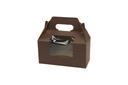 Boxit Windowed Chocolate Lock Corner One Piece Gable Auto Bottom Cupcake Box, 8 x 4 x 4 inch -- 100 per case.