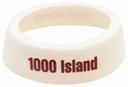 Tablecraf Plastic 1000 Island Imprinted White Salad Dressing Dispenser Collar