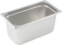 Winco 25 Gauge Stainless Steel Third Size Anti Jam Steam Pan, 6 inch Depth