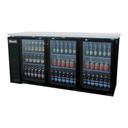 Migali 3 Glass Door Back Bar Refrigerator with 6 Shelves, 72.8 inch Width x 24.4 inch Depth x 35.75 inch Height