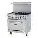 Migali Liquid Propane 4 Burners Range with 1 Oven and 12 inch Griddle Left Side, 36 inch Width x 31 inch Depth x 56.4 inch Height