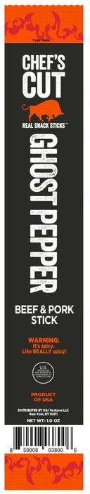 Chefs Cut Real Jerky Ghost Pepper / Original Smokehouse Beef and Pork Snack Stick -- 128 per case