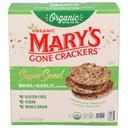 Marys Gone Crackers Organic Super Seed Basil and Garlic Cracker, 4 Ounce -- 6 per case