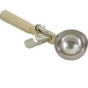 Vollrath 47141 Stainless Steel Antimicrobial Number 10 One Piece Thumb Disher with Black Handle, 3.25 Ounce Capacity