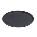 Carlisle 1100GL004 GripLite Polypropylene Round Black Serving Tray, 11 inch