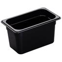 H Pan One Fourth Size Food Storage Pan, Black, 6 3/8 x 10 7/16 x 6 inch -- 6 per case