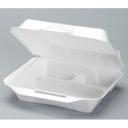 Genpak White Foam Extra Large 3 Compartment Container, 100 count - 2 per case
