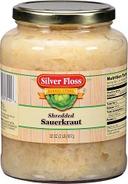 Silver Floss Shredded Sauerkraut -- 32 oz. glass jar, 12 jars per case.