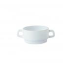 Cardinal International Arcoroc Opal Restaurant White Double Handled Bowl, 10 1/2 Ounce -- 24 per case.