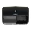 Georgia Pacific Compact Black Side By Side Double Roll Toilet Paper Dispenser.