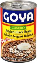 Goya Casero Refried Black Beans - 16 oz. can, 24 cans per case