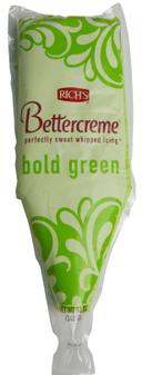 Rich Bold Green Bettercreme Perfectly Sweet Whipped Icing, 0.75 Pound Bag -- 15 per case