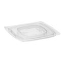 WNA Par Pack PETE Thermoform Clear Flat Lid for Small Square Bowl -- 500 per case.