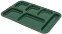 Carlisle Melamine Forest Green Right Handed 6 Compartment Tray, 14.5 x 10 inch -- 12 per case