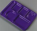 Carlisle Melamine Purple 6 Compartment Heavy Weight Left Hand Tray, 10 x 14 inch -- 12 per case