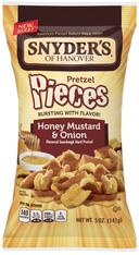 Snyders Of Hanover Honey Mustard Onion Pretzel Pieces, 5 Ounce -- 8 per case.