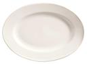 World Tableware Porcelana Bright White Wide Rim Oval Platter, 11.75 x 8.5 inch -- 12 per case.