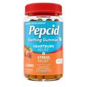 Pepcid Peach-Raspberry Antacid Heartburn Plus Stress Relief Soothing Gummies, 32 count -- 12 per case