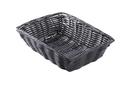 Tablecraft Polypropylene Black Rectanglar Handwoven Basket, 9 x 6 x 2.5 inch -- 12 per case