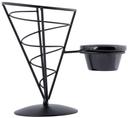 Tablecraft Black Metal Cone with Ramekin, 5 x 7 inch -- 6 per case