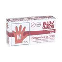 Valugards Poly Medium Gloves - 500 count per pack -- 4 packs per case