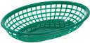 Winco Green Oval Fast Food Basket, 9 1/2 x 5 x 2 inch