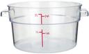 Winco Polycarbonate Clear Round Storage Container, 2 Quart -- 24 per case