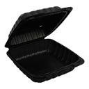 Empress Earth Black Mineral Filled Polypropylene Single Compartment Hinged Container, 8 x 8 x 3 inch -- 150 per case.