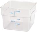 Winco Polycarbonate Clear Square Storage Container, 12 Quart -- 12 per case
