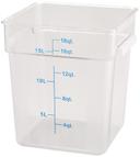 Winco Polycarbonate Clear Square Storage Container, 18 Quart -- 12 per case