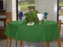 Intedge Green Round Poly/Cotton Tablecloth, 64 inch Dia