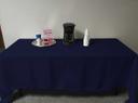 Intedge Navy Poly/Cotton Tablecloth, 45 x 110 inch 