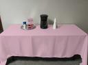 Intedge Pink Poly/Cotton Tablecloth, 54 x 72 inch