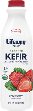 Lifeway Organic Probiotic Low Fat Strawberry Kefir, 32 Ounce -- 6 per case.