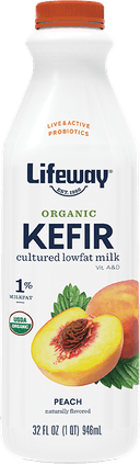 Lifeway Organic Probiotic Low Fat Peach Kefir, 32 Ounce -- 6 per case.