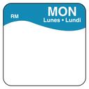 Daymark Square Wash Off Bilingual Day of the Week Label - Monday, 1 inch -- 12 rolls per case.