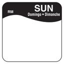 Daymark Square Wash Off Bilingual Day of the Week Label - Sunday, 1 inch -- 12 rolls per case.