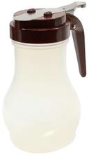 Tablecraft Polypropylene Teardrop Syrup Dispenser with Brown Abs Top, 10 Ounce -- 12 per case
