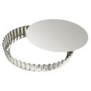 Gobel Tin Plate Round Fluted Tart Mold with Removable Bottom, 7.3 inch Dia x 1 inch Height Cavity