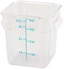 Winco Polycarbonate Clear Square Storage Container, 4 Quart -- 12 per case