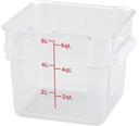 Winco Polycarbonate Clear Square Storage Container, 6 Quart -- 12 per case